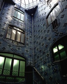 Courtyard of the Batllo House, built between 1904 and 1907 by Antoni Gaudí i Cornet.