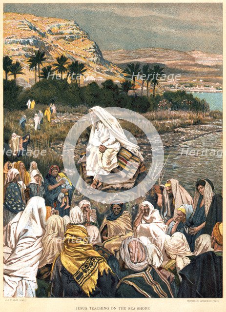 Jesus teaching on the sea shore, c1890. Artist: James Tissot