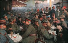 Cafe de la Paix  During the War, 1917. Creator: Louis Remy Sabattier.