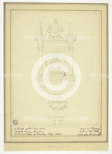 The Monument of Doctor Lawrence Humphrey, n.d. Creator: John Flaxman.