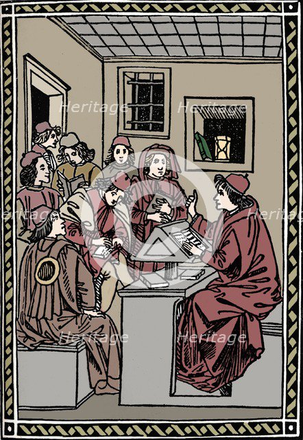 Master with his Students. (Christoforo Landino), 1492, (1917). Artist: Unknown.