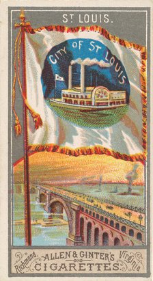 St. Louis, from the City Flags series (N6) for Allen & Ginter Cigarettes Brands, 1887. Creator: Allen & Ginter.