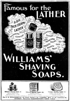 Advertisement for Williams' Shaving Soaps, 1898. Creator: Unknown.