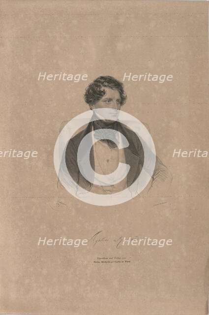 Portrait of the opera singer Agostino Rovere (1804-1865) , 1839. Creator: Kriehuber, Josef (1800-1876).