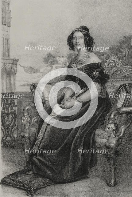 Maria Anna of Bavaria (1805-1877), Queen consort of Saxony (1836-1854), 1852.  Creator: J.J. Martinez.