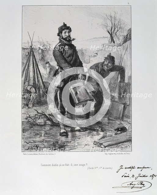 Soldiers of the Garde Nationale, Siege of Paris, 1870-1871. Artist: Auguste Bry