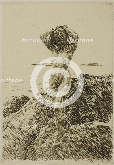 Hårtång (Seaweed-wreath), 1914. Creator: Anders Leonard Zorn.