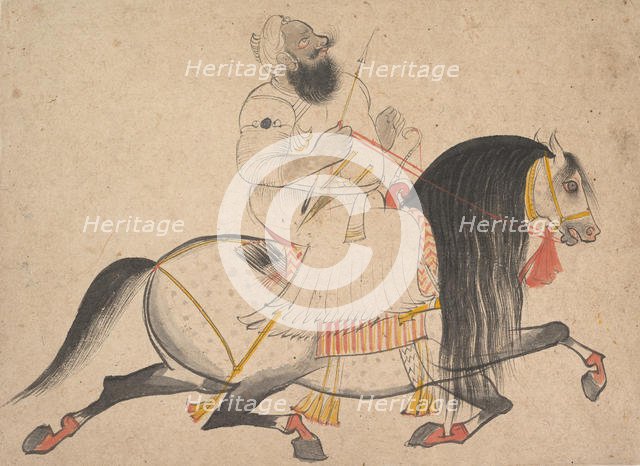 Equestrian Portrait of a Noble, ca. 1775. Creator: Bakhta.