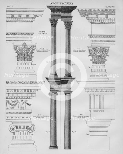 Roman columns, 1889.  Creator: W & AK Johnston.