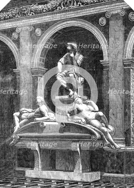 The Monument of Lorenzo de Medici, by Michael Angelo, in the Italian Court, at the Crystal..., 1854. Creator: Unknown.