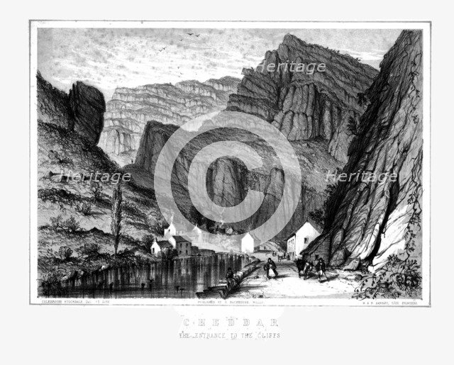 'Cheddar, The entrance to the Cliffs', 19th century. Creator: Colebrooke Stockdale.
