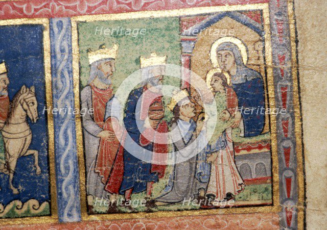 Detail from a Psalter, Adoration of the Magi, c1140. Artist: Unknown.