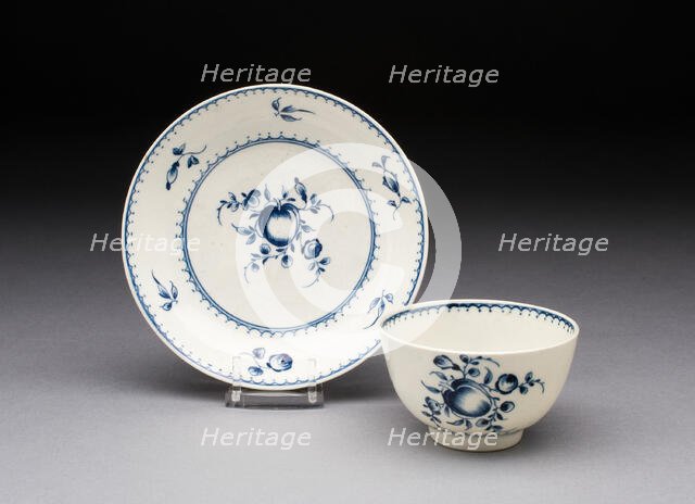 Cup and Saucer, Worcester, c. 1775. Creator: Royal Worcester.