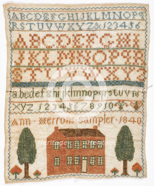 Sampler, 1840. Creator: Unknown.