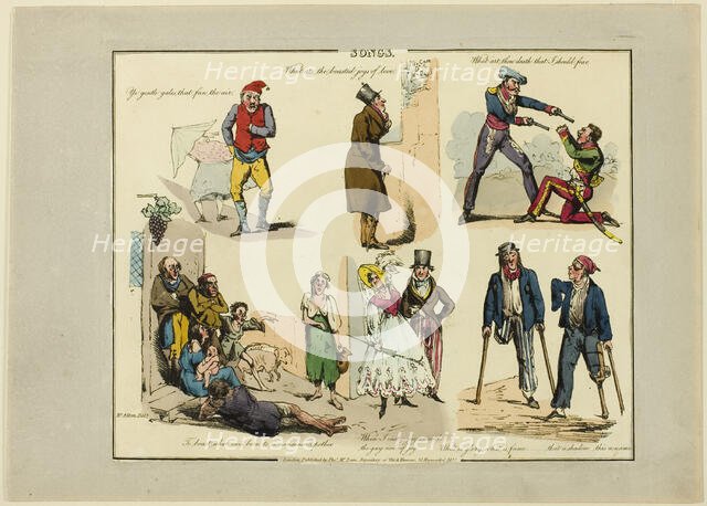Plate from Illustrations to Popular Songs, 1822. Creator: Henry Thomas Alken.