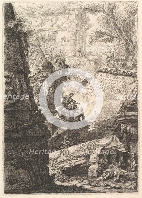 Frontispiece: Prima Parte di Architetture,e Prospettive, Rome, ca. 1750. Creator: Giovanni Battista Piranesi.