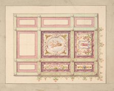 Design for a ceiling with allegorical panels, second half 19th century. Creators: Jules-Edmond-Charles Lachaise, Eugène-Pierre Gourdet.