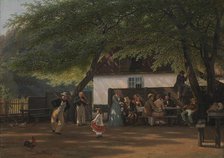 A Coffee Party at a Gamekeeper's House, 1854-1855. Creator: David Monies.