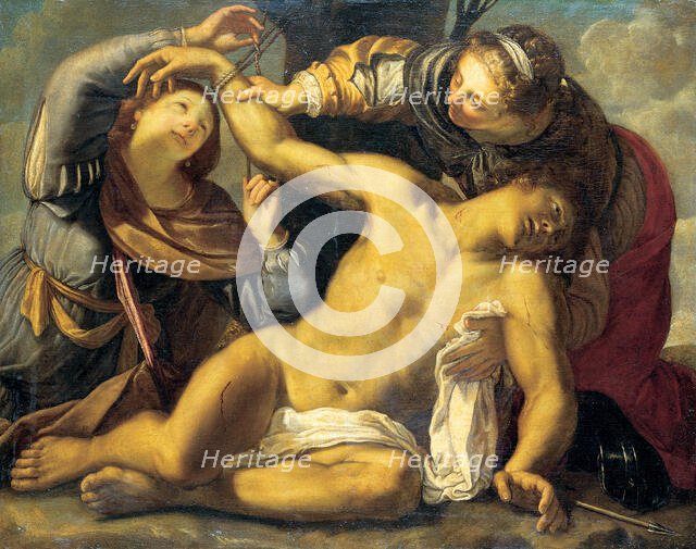 Saint Sebastian Being Cured by Saint Irene and a Servant, c1605-1610 ?. Creator: Carracci school.