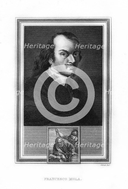 Pier Francesco Mola, Italian Baroque era painter, (1825).Artist: John Corner