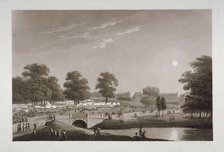 View of the Serpentine and Hyde Park, London, 1814.                                                  Artist: Matthew Dubourg