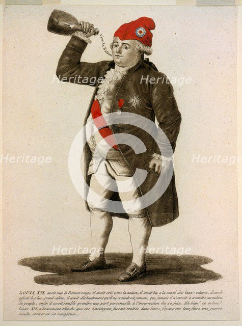 Louis XVI, avoit mis le Bonnet rouge, il avoit crié vive la nation, … 1792. 