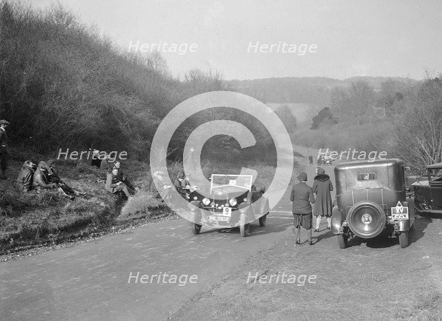 Riley open 4-seater tourer at the JCC Half-Day Trial, Ranmore Common, Dorking, Surrey, 1930. Artist: Bill Brunell.