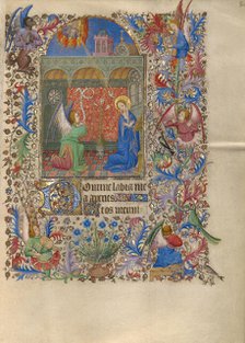 The Annunciation; Book of Hours, about 1420. Creator: Spitz Master.