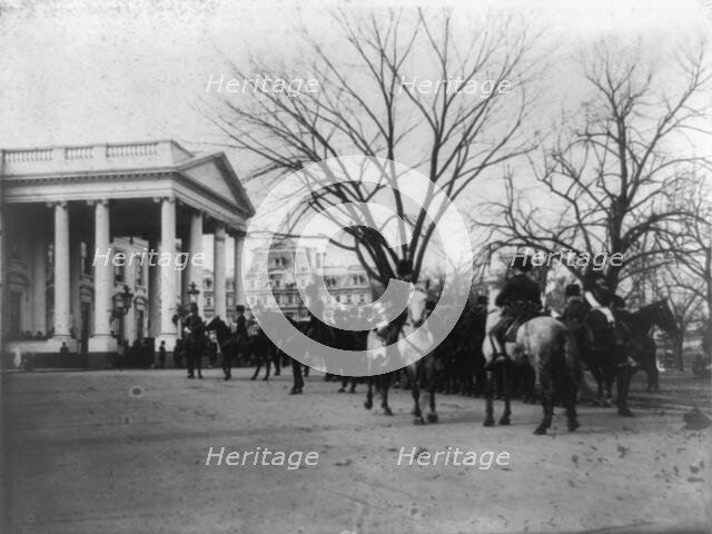 The "President's own" in waiting as escort at the White House, between 1889 and 1906. Creator: Frances Benjamin Johnston.