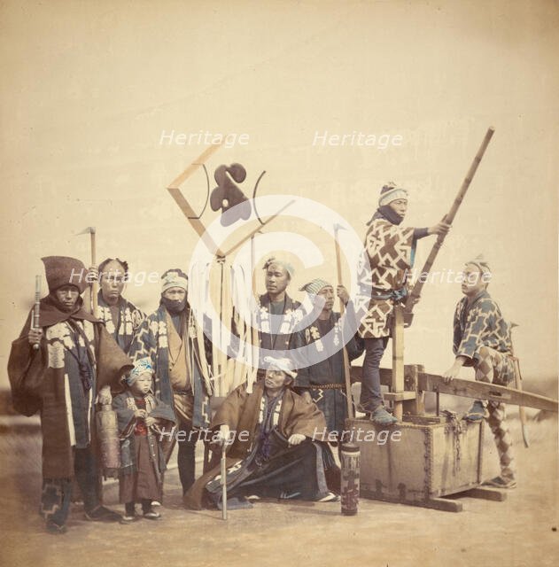 Firemen in Traditional Costume, about 1868. Creator: Felice Beato.