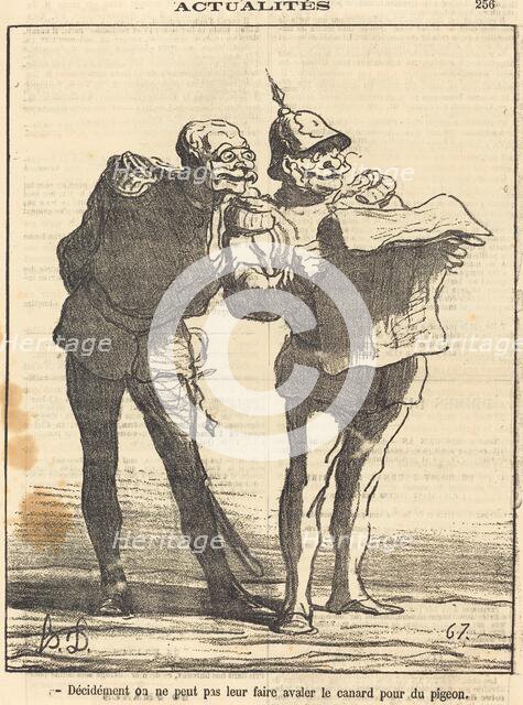 Décidément on ne peut pas..., 1870. Creator: Honore Daumier.