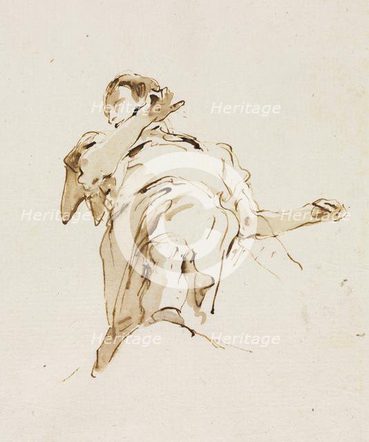 Male(?) Figure Seen from Below, c. 1740s. Creator: Giovanni Battista Tiepolo (Italian, 1696-1770).