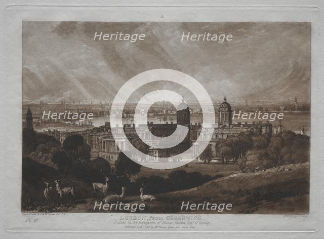 Liber Studiorum: London from Greenwich. Creator: Joseph Mallord William Turner (British, 1775-1851).