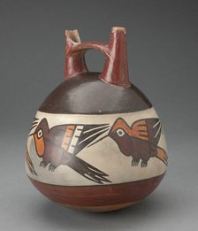 Double Spout Vessel Depicting Hummingbirds, 180 B.C./A.D. 500. Creator: Unknown.