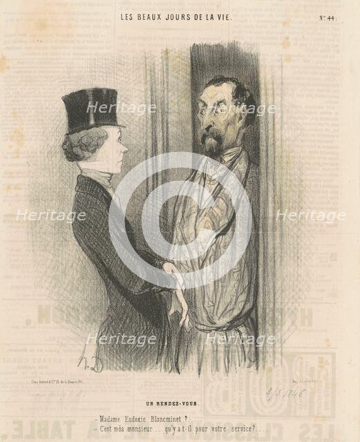 Un rendez-vous, 19th century. Creator: Honore Daumier.