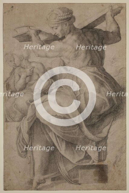 Libyan Sibyl, c.between 1573 and 1600. Creator: Unknown Italian; After Michelangelo Italian, 1475-1564.