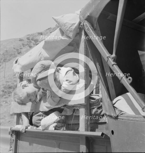 Drought refugee children on US99 near Bakersfield, California, 1937. Creator: Dorothea Lange.