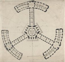Ground Plan for an Academy of the Fine Arts, 1750/1790. Creator: Unknown.