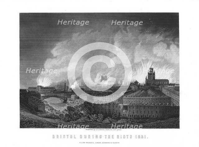 The Bristol Riots of 1831, (1893).Artist: R Dawson