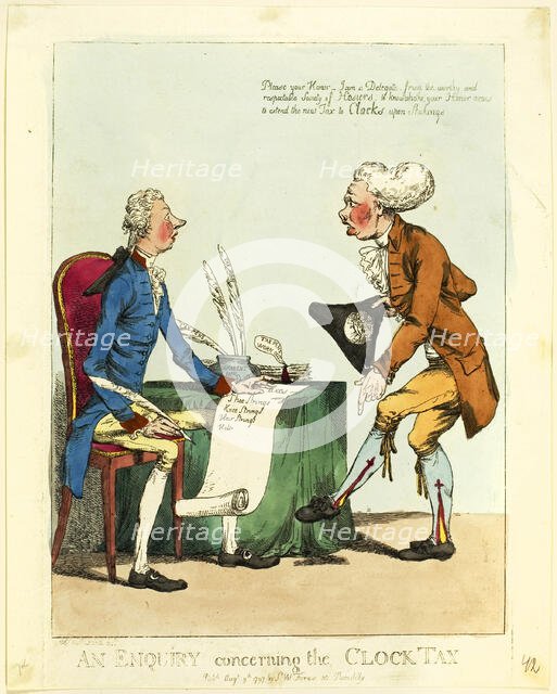 An Enquiry Concerning the Clock Tax, 1797. Creator: Charles Ansell.