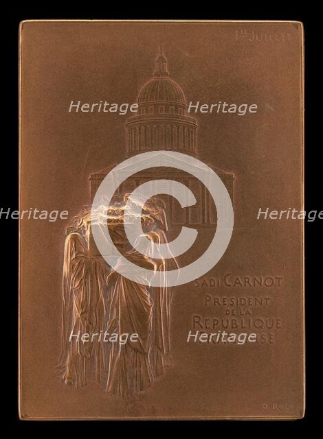 The Body of President Sadi Carnot Borne to the Panthéon [obverse], 1894. Creator: Louis Oscar Roty.