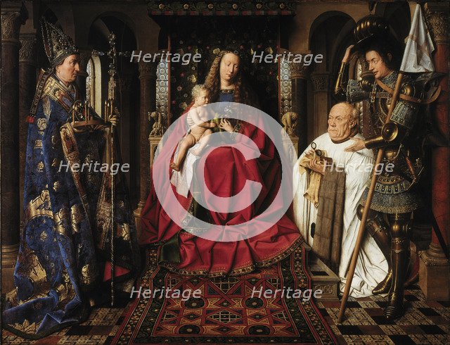 The Madonna with Canon van der Paele, 1436. Artist: Eyck, Jan van (1390-1441)