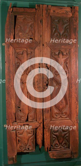 Pair of Doors Carved in the 'Beveled Style', Iraq, 9th century. Creator: Unknown.