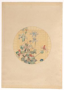 Design for the painting of motif for the manufacture Vieillard in Bordeaux, with honeysuckle, c.1875 Creator: Anon.