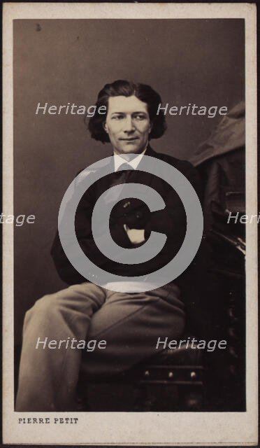 Portrait of the dramatist Victorien Sardou (1831-1908), ca 1860. Creator: Petit, Pierre Lanith (1831-1909).