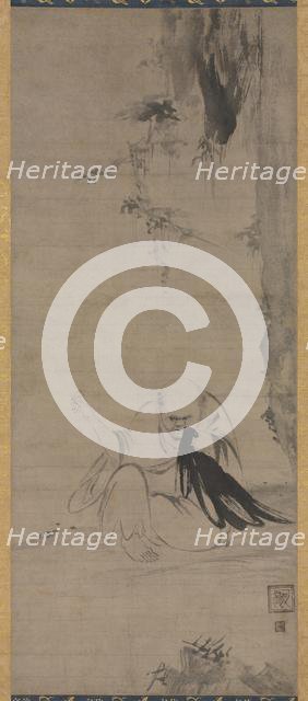 Monk Mending Clothes in the Morning Sun (Choyo Hotetsu), c. 1350 or earlier. Creator: Ka? (Japanese, dates unknown).