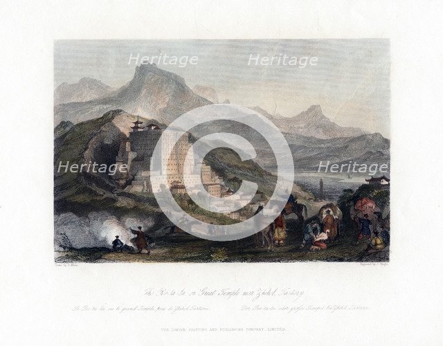 'The Poo Ta La, or Great Temple near Zhehol, Tartary', China, c1840.Artist: James Tingle