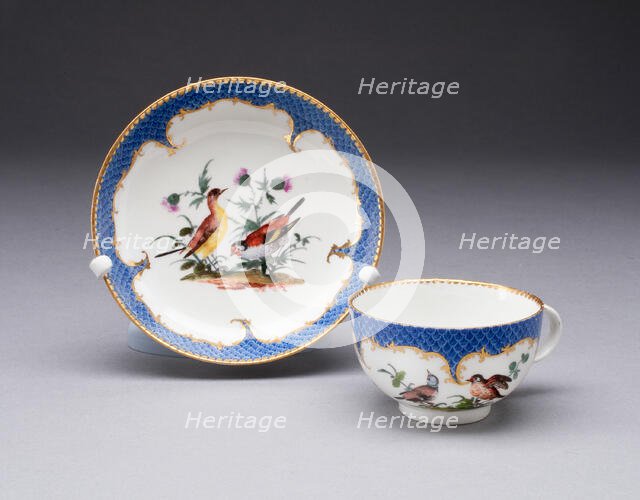 Cup and Saucer, Meissen, c. 1760. Creator: Meissen Porcelain.