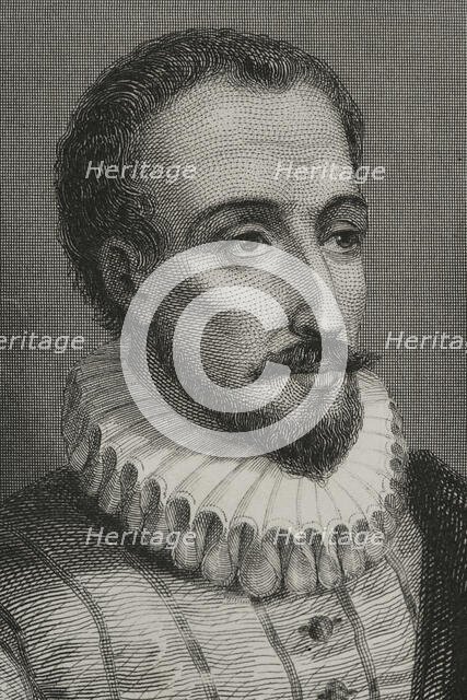 Miguel de Cervantes, (1547-1616), Spanish writer, 1856. Author of Don Quixote. Creator: Charles Geoffroy.