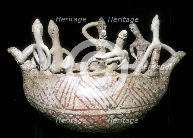 Model of a boat with people aboard, Cyprus, Middle Bronze Age, 2000-1600 BC. Artist: Unknown